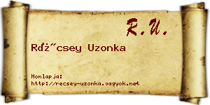 Récsey Uzonka névjegykártya